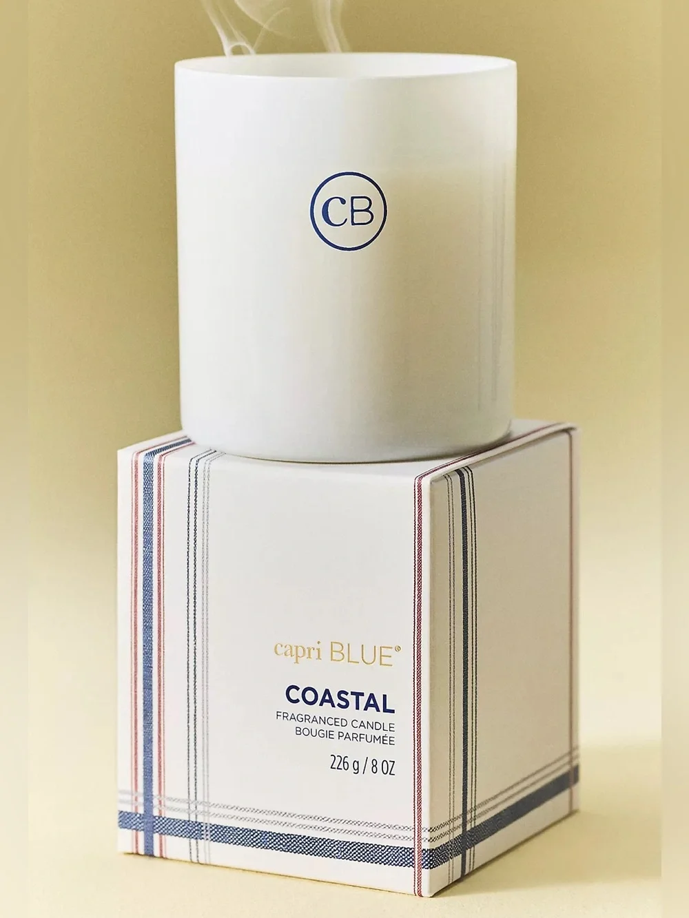 New Anthropologie Capri Blue Coastal Nautical Glass Candle 8 oz